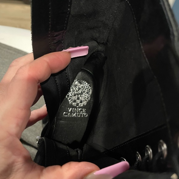 Vince Camuto sexy black suede ankle boots. - Picture 2 of 9